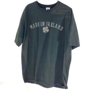 Made In Ireland Mens Lucky T Shirt XL Green Alstyle Apparel 4 Leaf Clover